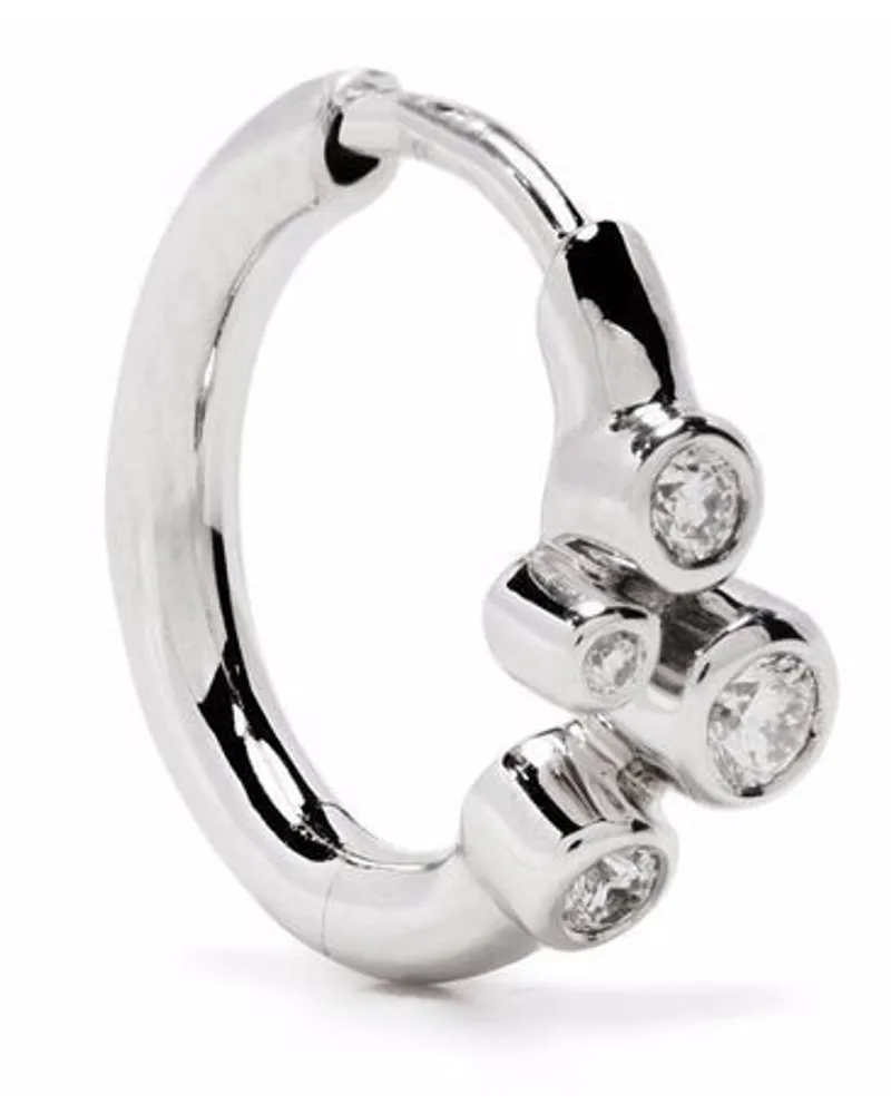 Maria Black 14kt Huggy Weißgoldohrringe mit Diamanten - Silber Silber