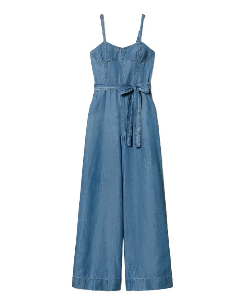 Twin-Set Weiter Jumpsuit mit Gürtel - Blau Blau