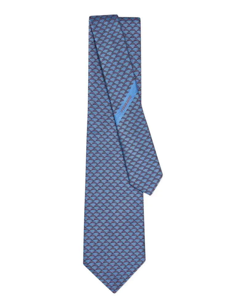 Ferragamo Seidenkrawatte mit Archi-Print - Infinite Inspirations - Blau Blau