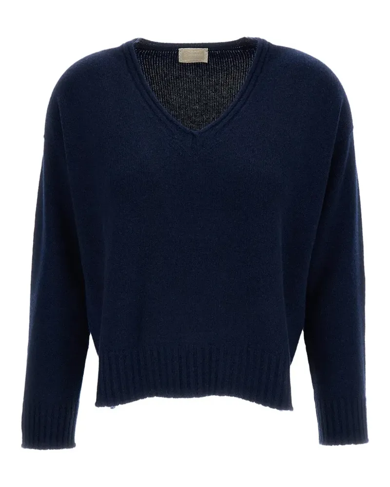 Drumohr  Kaschmirpullover mit V-Ausschnitt - Blau Blau