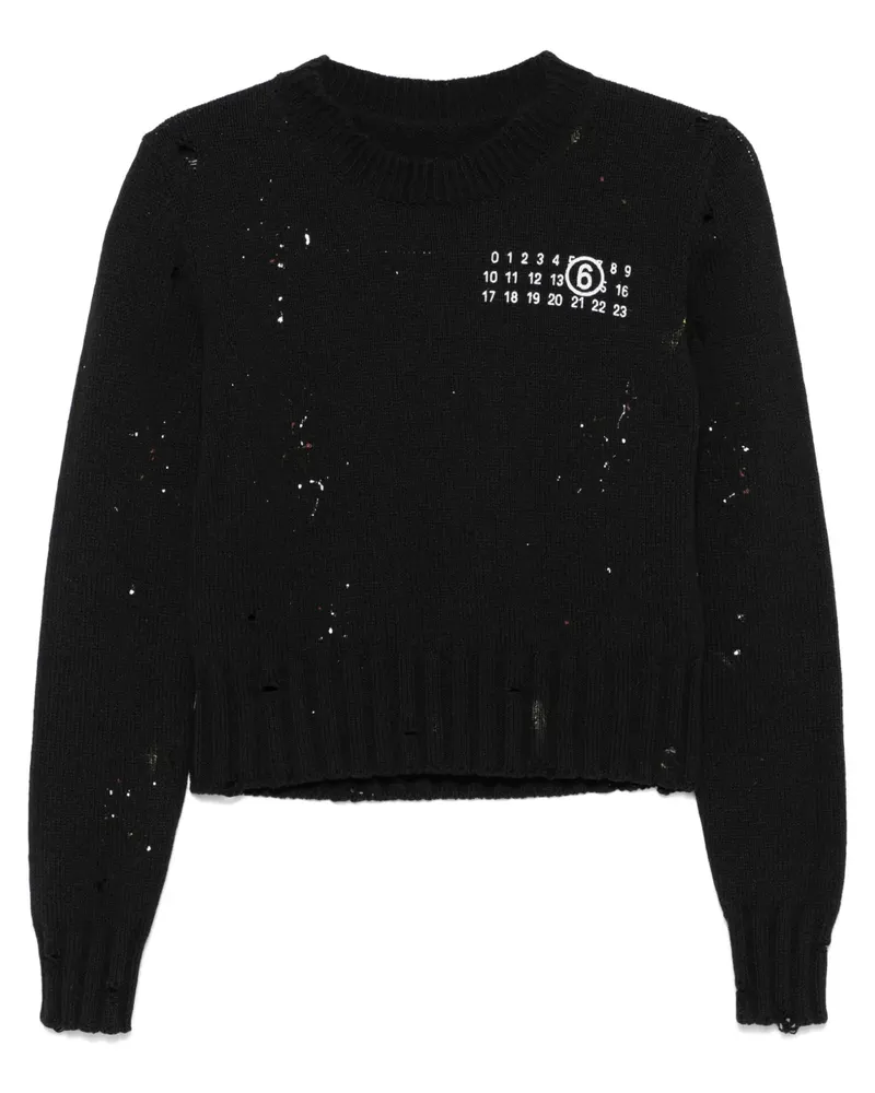 Maison Margiela Pullover mit Nummern-Motiv - Schwarz Schwarz