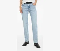 Geknöpfte Middy Jeans - Blau
