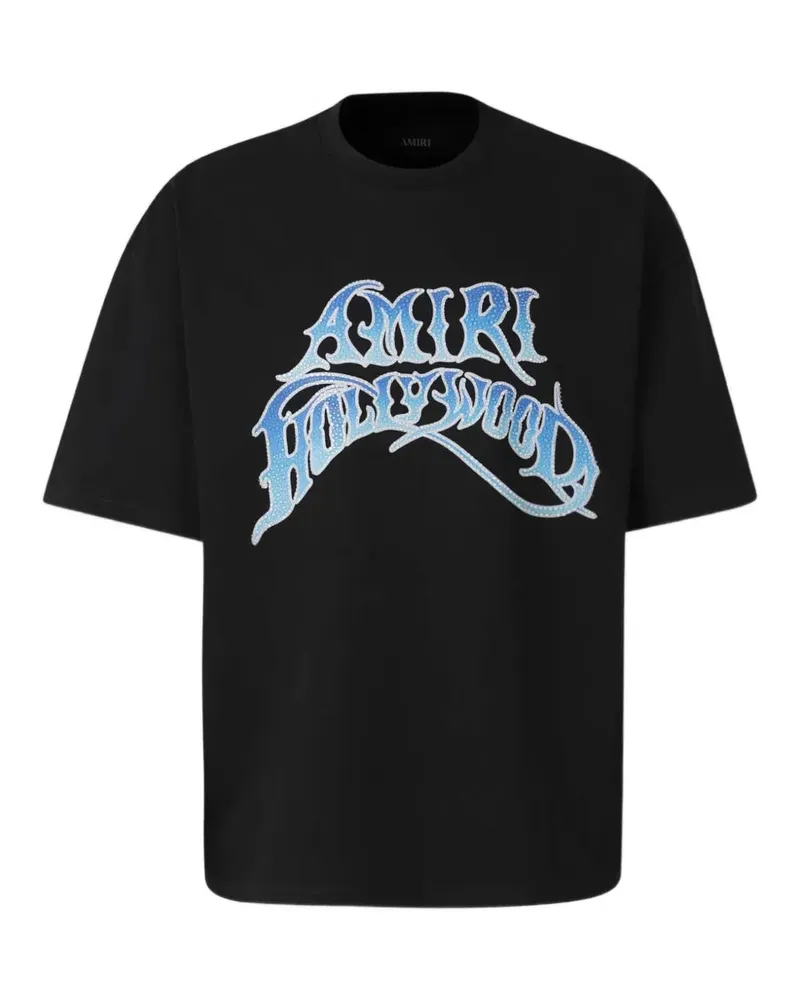 Amiri rhinestone-embellished logo-print T-shirt - Schwarz Schwarz