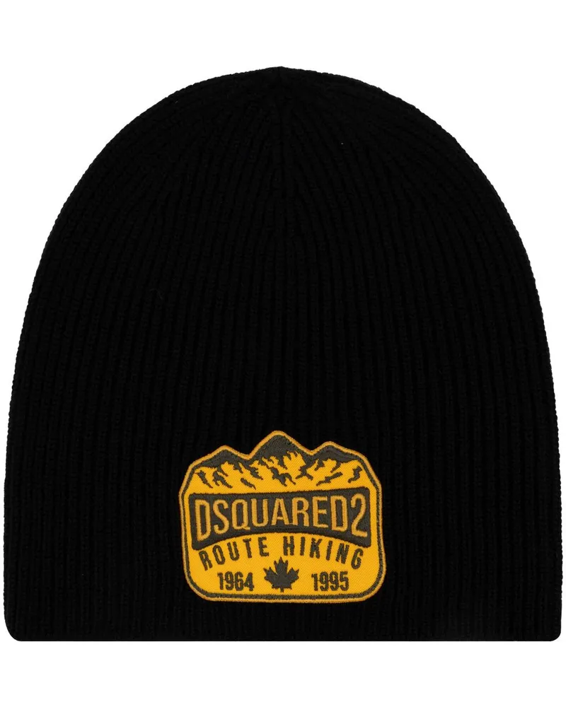 Dsquared2 Mütze mit Logo-Applikation - Schwarz Schwarz
