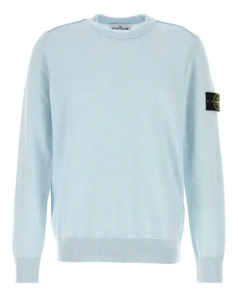 Stone Island logo-patch wool sweater - Blau Blau