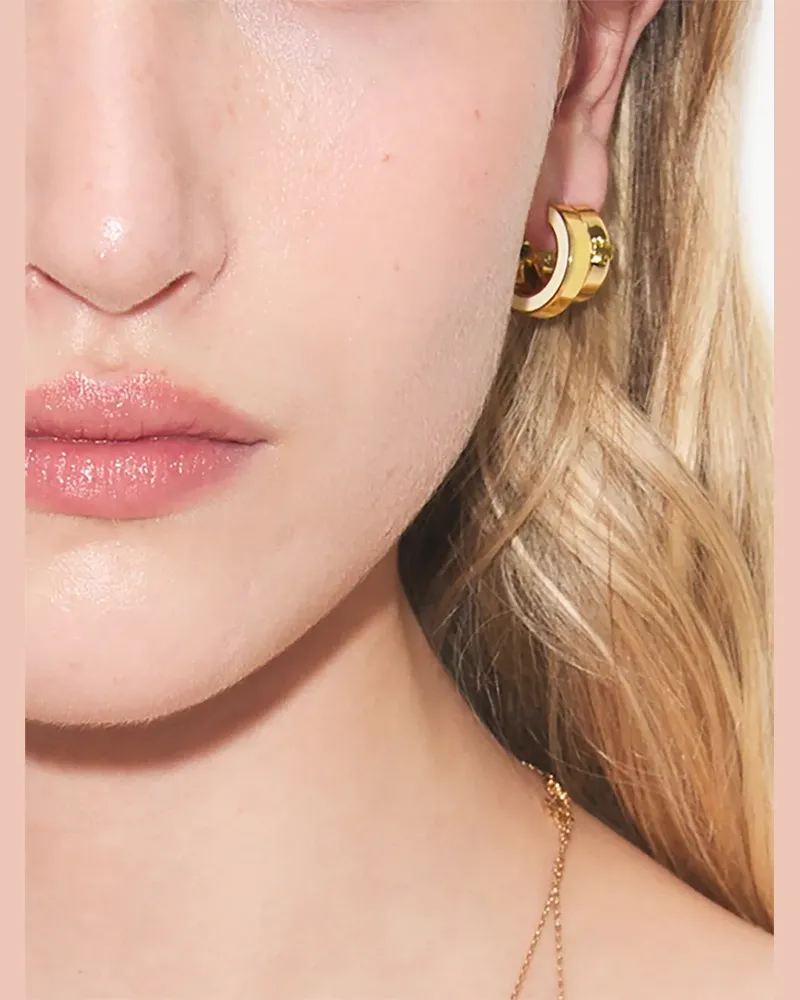 Tory Burch Icon Creolen mit Emaille - Gold Gold