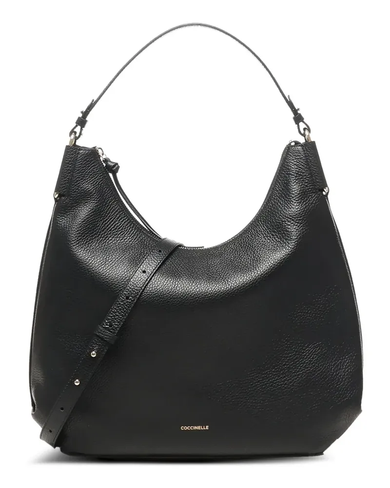 Coccinelle Malory Schultertasche aus strukturiertem Leder - Schwarz Schwarz