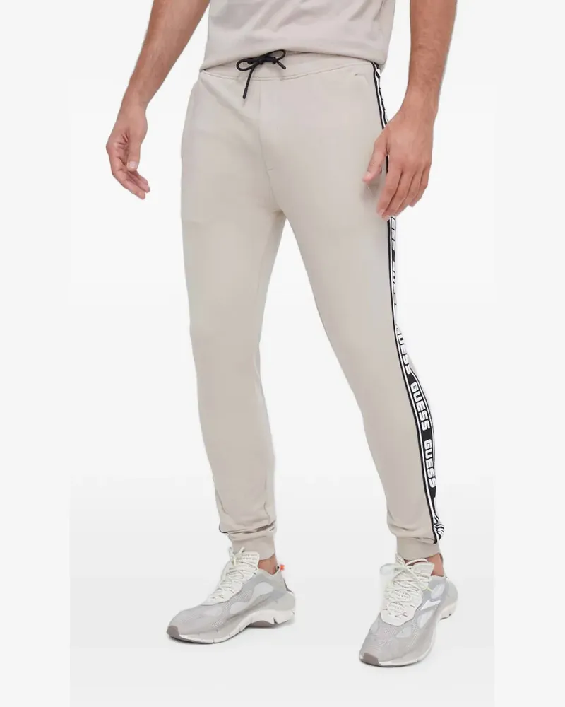 Guess logo-tape track pants - Nude Nude