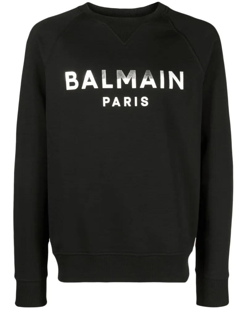 Balmain Sweatshirt mit Logo-Print Schwarz