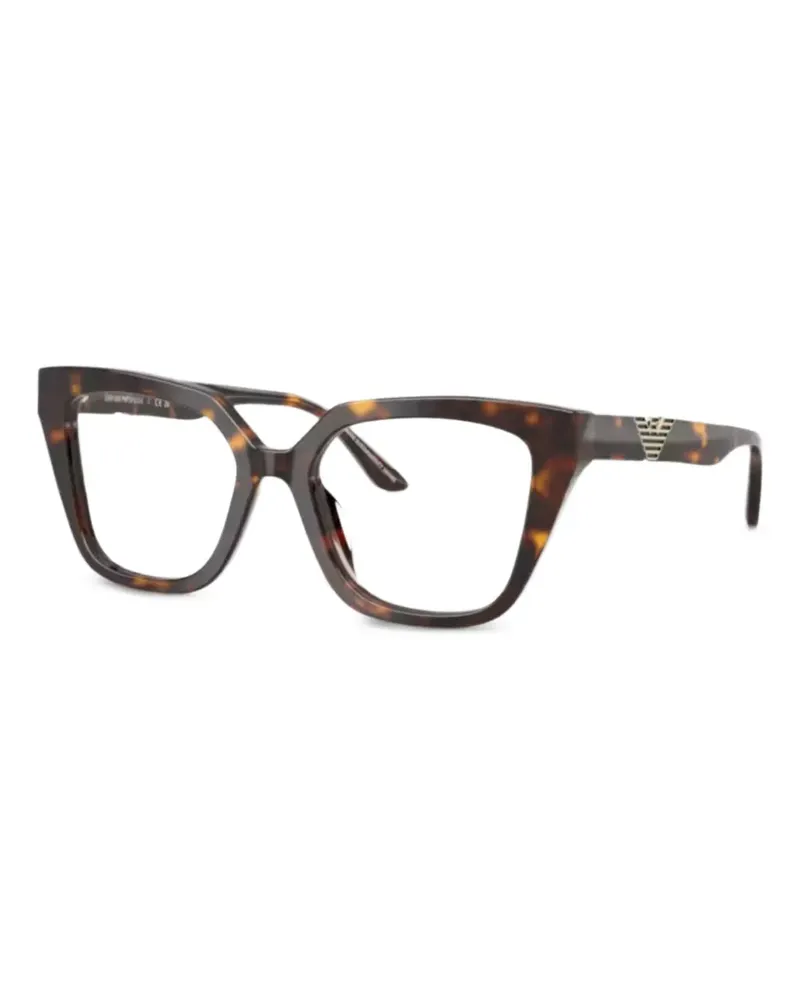 Emporio Armani Brille mit geometrischem Logo - Braun Braun