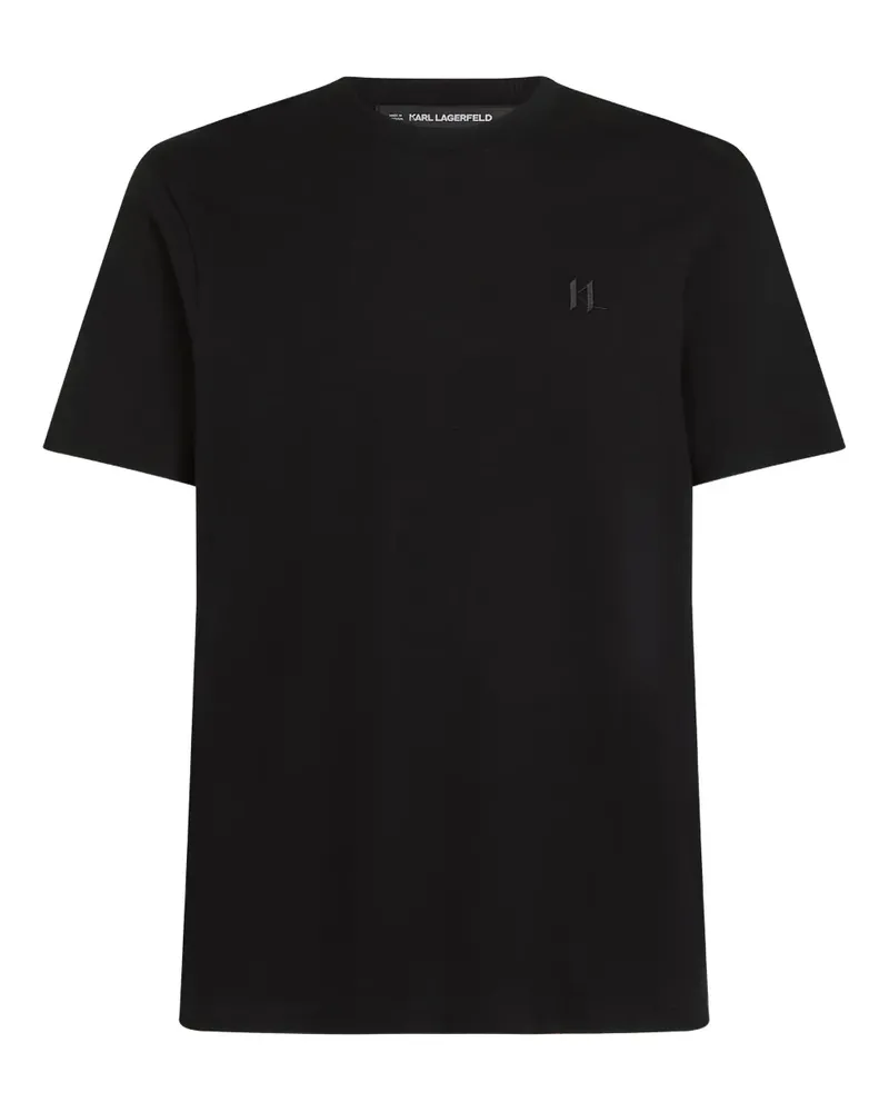 Karl Lagerfeld T-Shirt mit Logo-Stickerei - Schwarz Schwarz