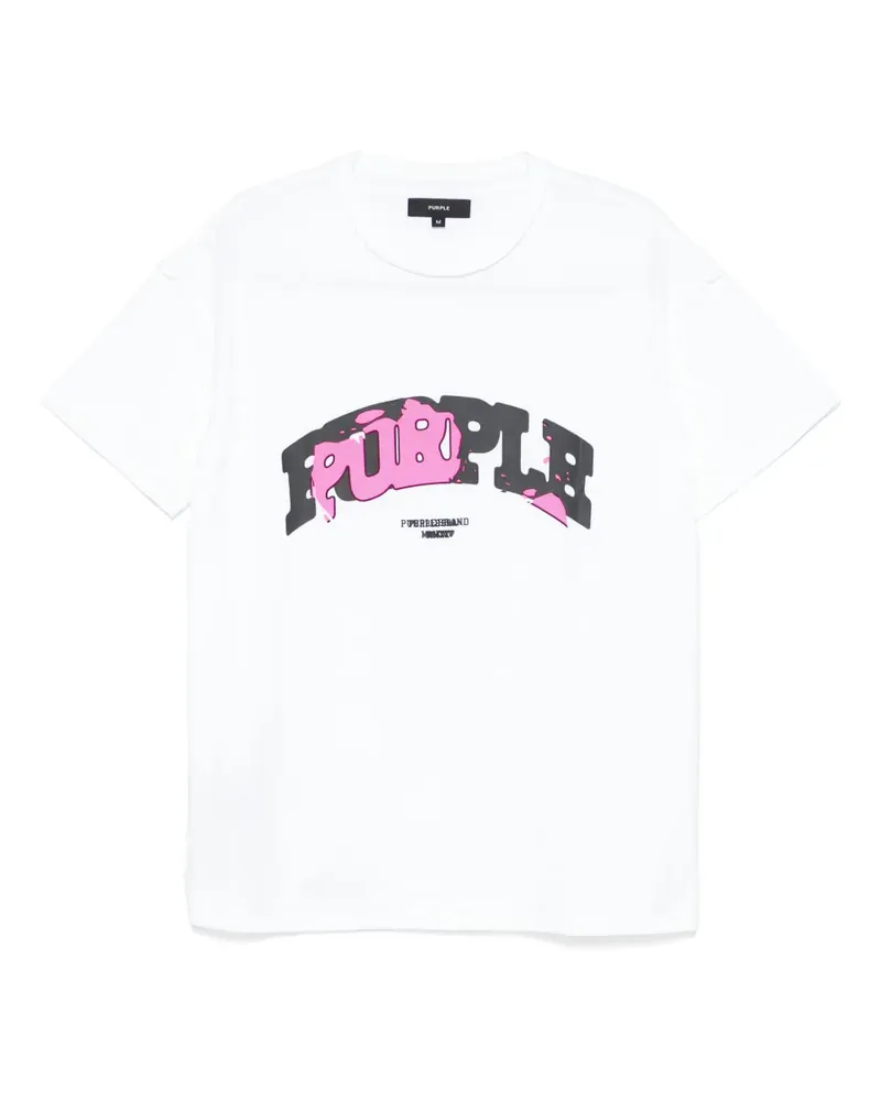 PURPLE BRAND T-Shirt mit Logo-Print - Weiß Weiß