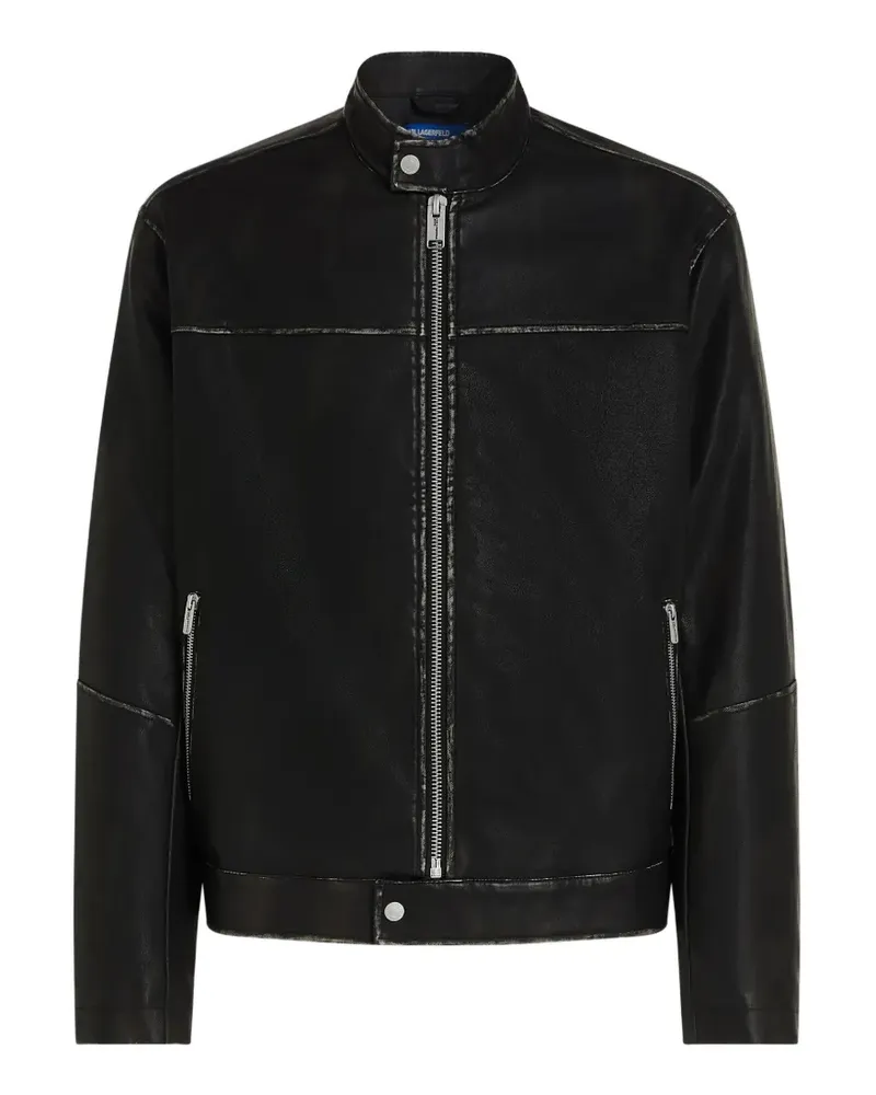 Karl Lagerfeld Jeansjacke im Distressed-Look - Schwarz Schwarz