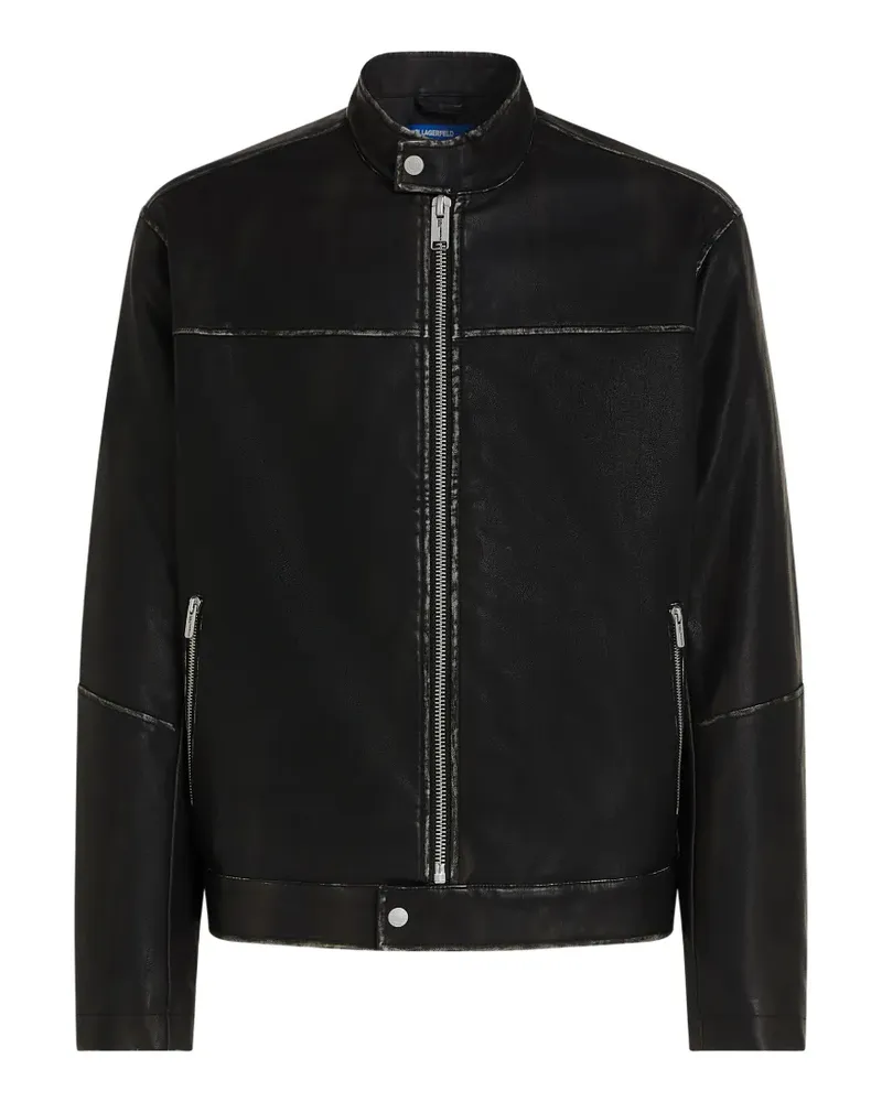 Karl Lagerfeld Jeansjacke im Distressed-Look - Schwarz Schwarz