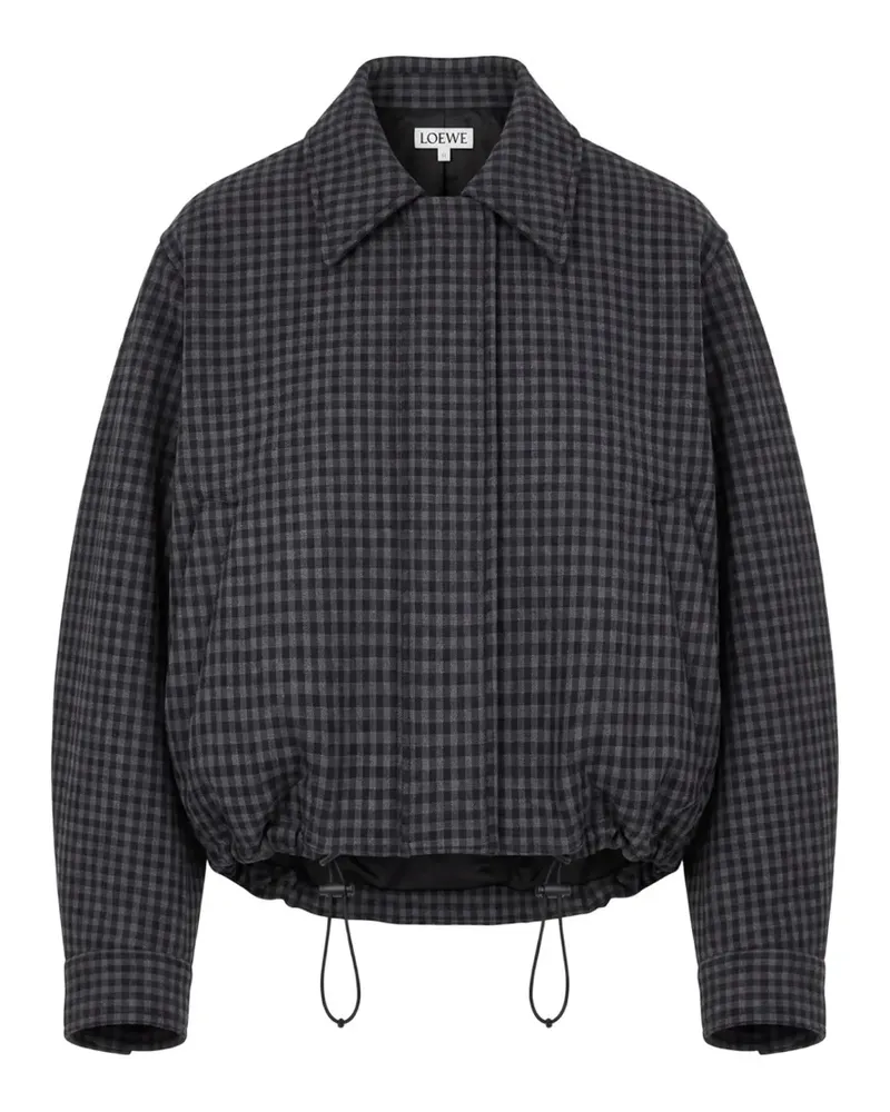 Loewe gingham-check wool jacket - Blau Blau
