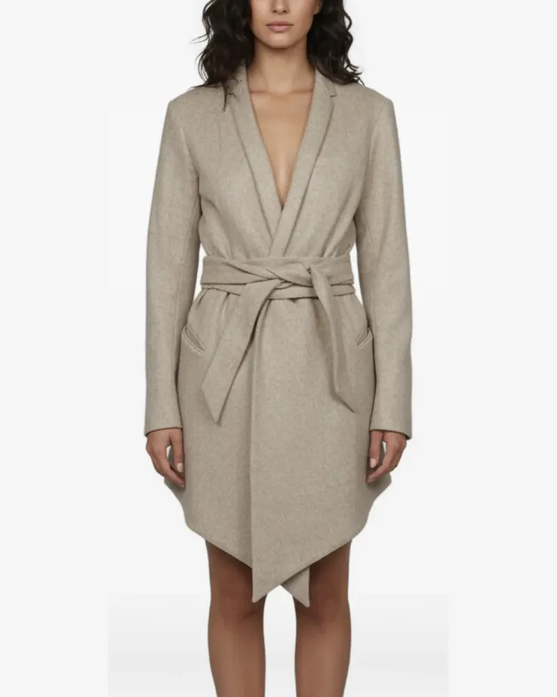 Max Mara belted asymmetric coat - Nude Nude