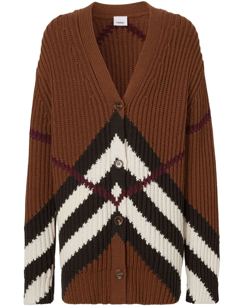 Burberry Gerippter Cardigan - Braun Braun