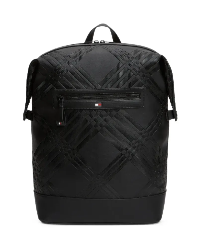 Tommy Hilfiger Rucksack mit Karo-Prägung - Schwarz Schwarz