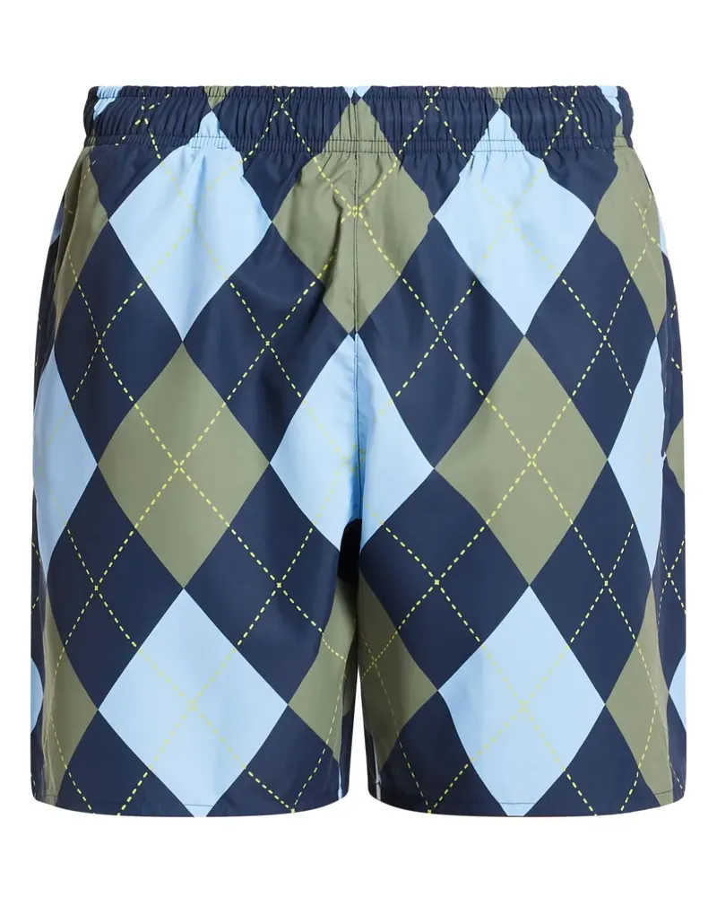 Lacoste Badeshorts mit Argyle-Muster - Blau Blau