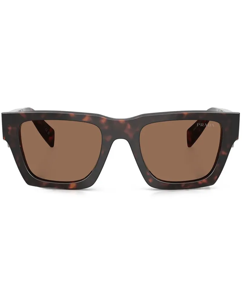 Prada Eckige Sonnenbrille in Schildpattoptik - Braun Braun