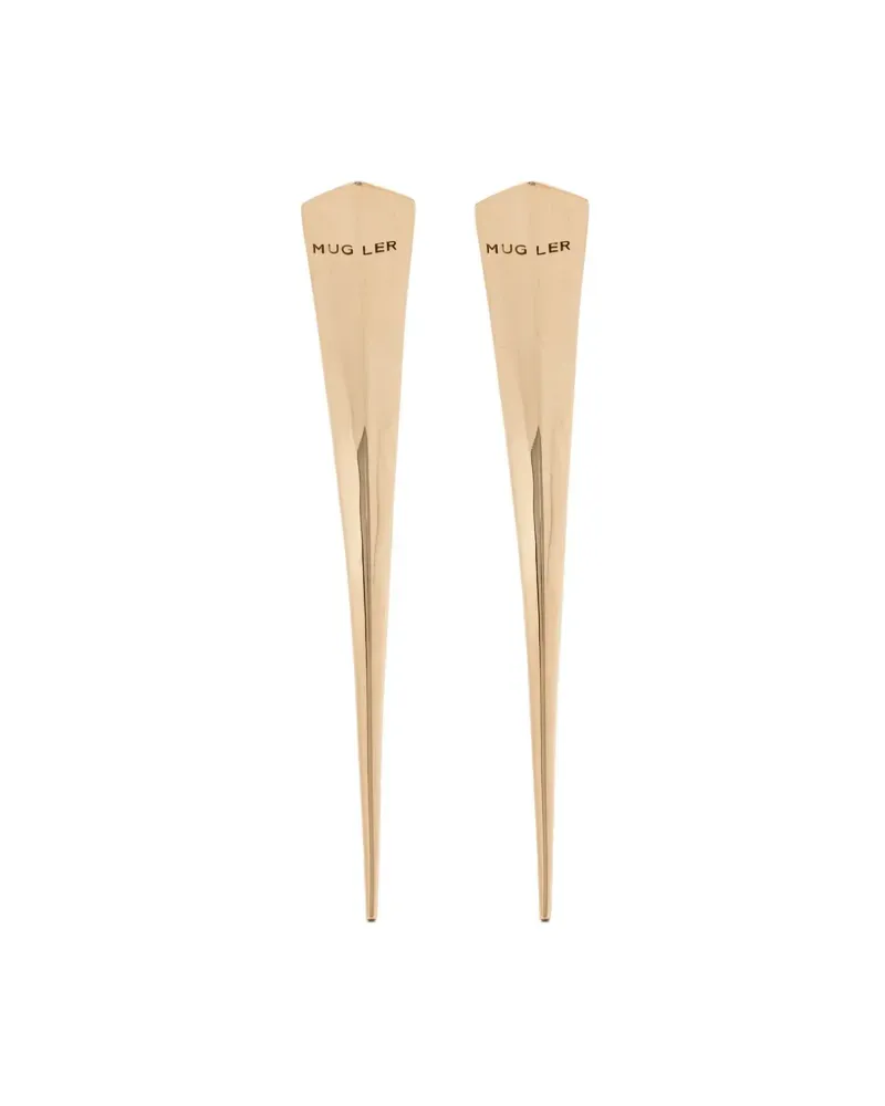 Thierry Mugler Ohrringe mit Logo - Gold Gold