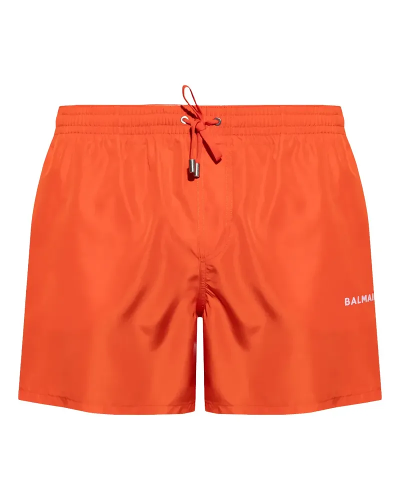 Balmain Badeshorts mit Logo-Stickerei - Orange Orange