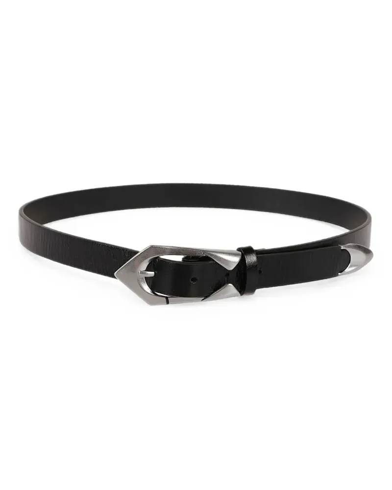 IRO sculptural-buckle leather belt - Schwarz Schwarz