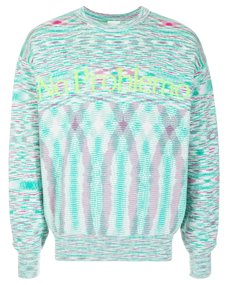 Aries Sweatshirt mit Slogan-Print - Grün Grün