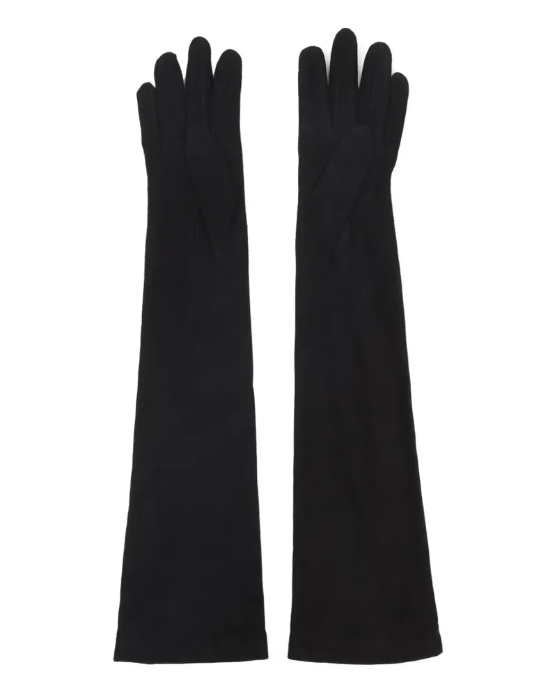 Giorgio Armani Lange Handschuhe aus Wildleder - Schwarz Schwarz