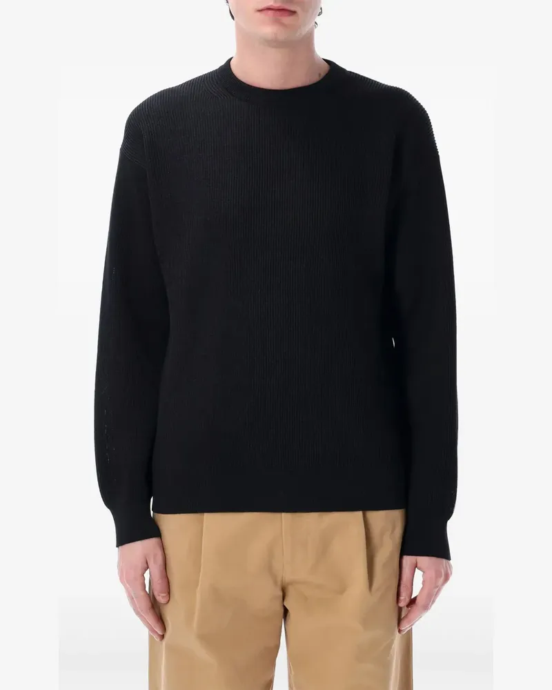 AURALEE Gerippter Pullover - Schwarz Schwarz