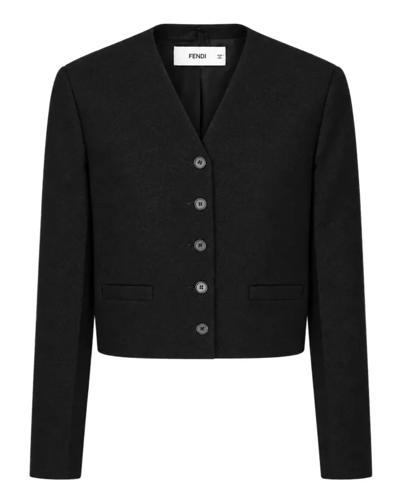 Fendi Jacke aus Bouclé - Schwarz Schwarz