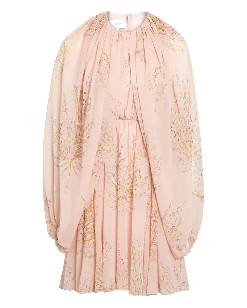 Giambattista Valli Faltenkleid mit Blumen-Print - Rosa Rosa