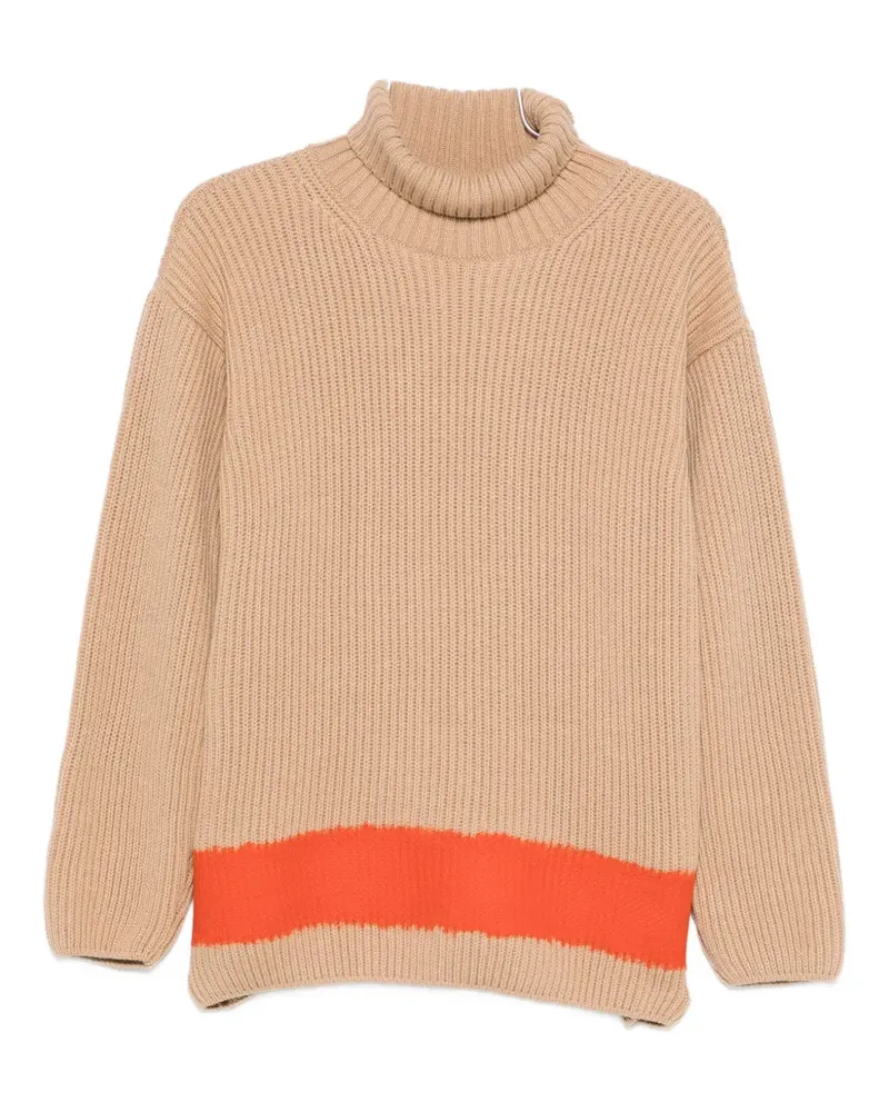 MSGM ribbed high-neck jumper - Nude Nude