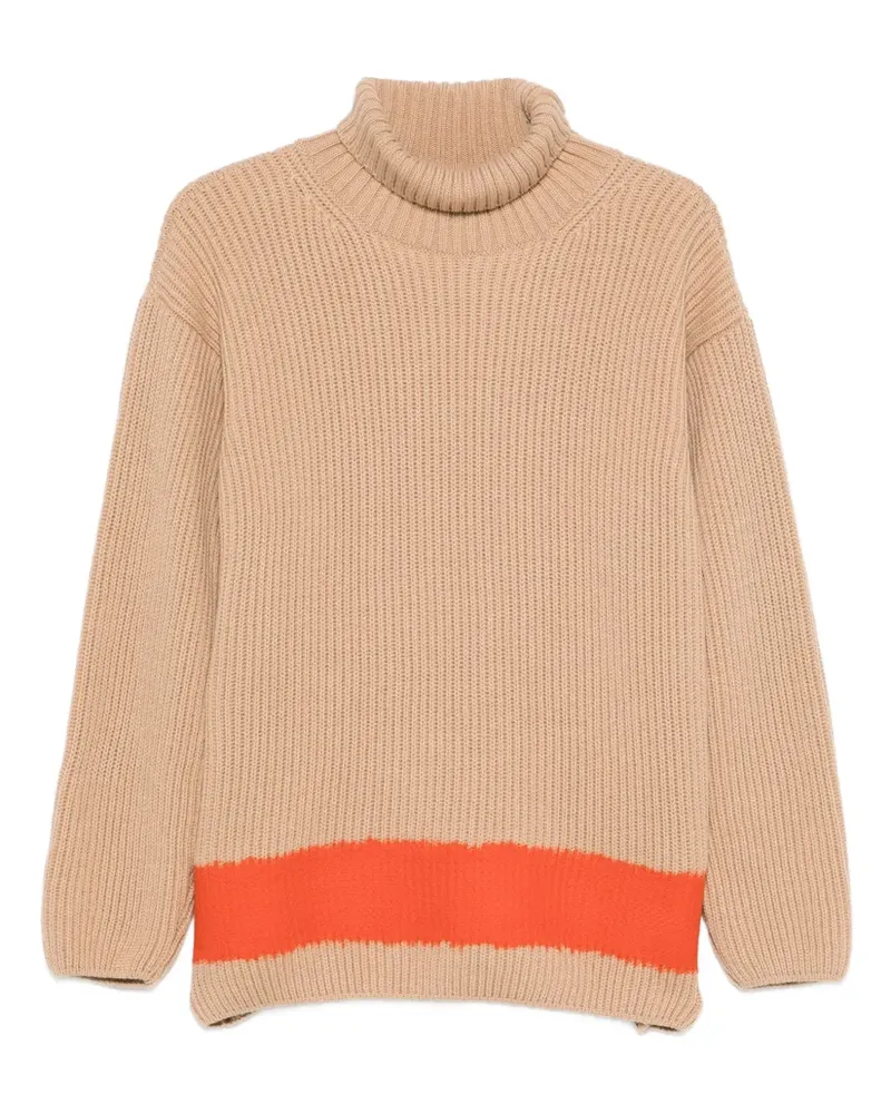 MSGM ribbed high-neck jumper - Nude Nude