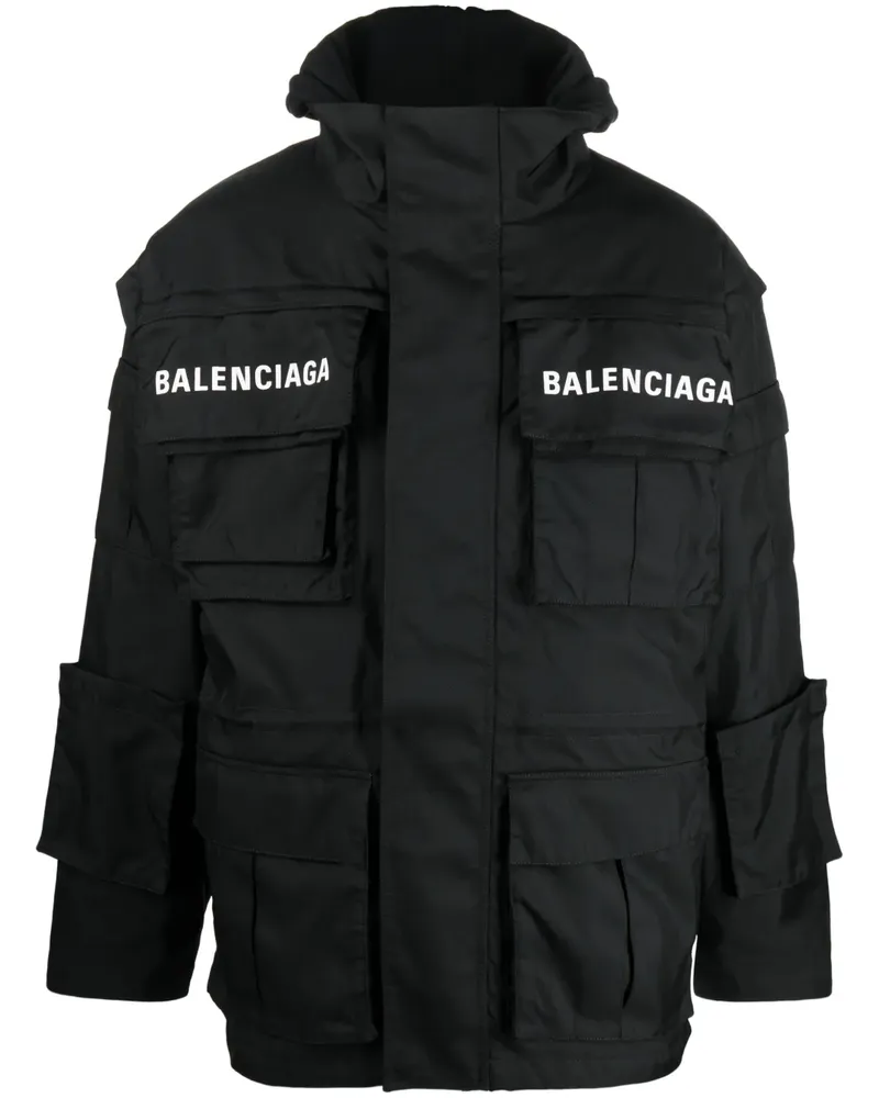 Balenciaga Parka im Oversized-Look - Schwarz Schwarz