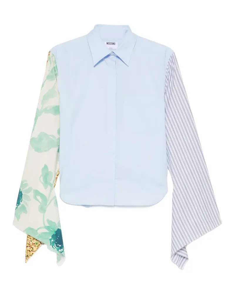Moschino panelled long-sleeve shirt - Blau Blau