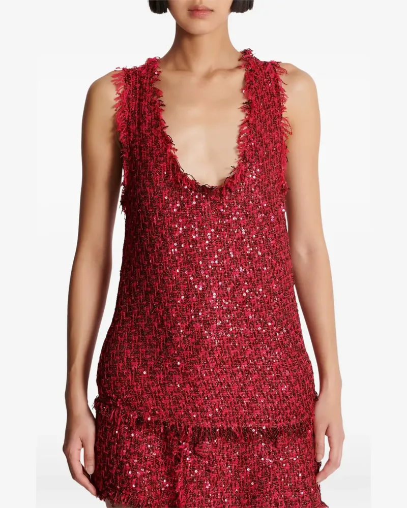 Balmain Oberteil aus Tweed - Rosa Rosa