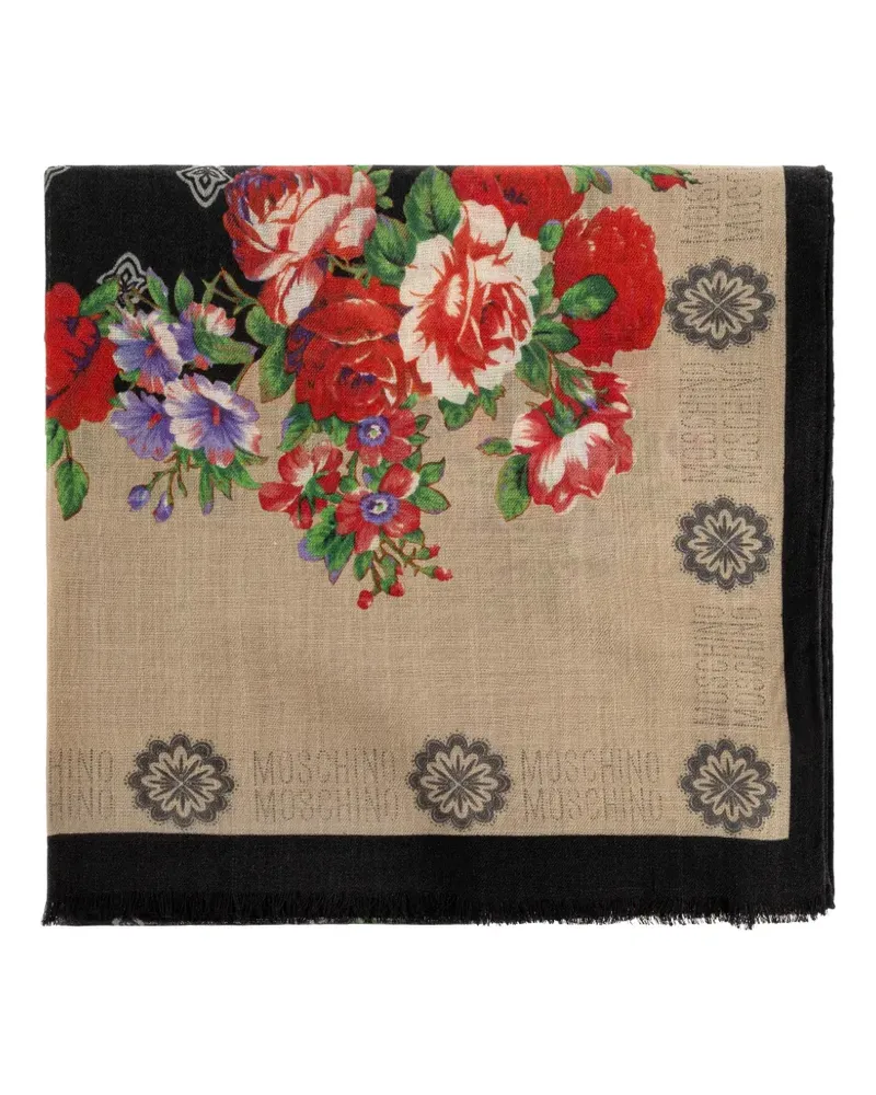 Moschino Schal mit Blumen-Print - Nude Nude