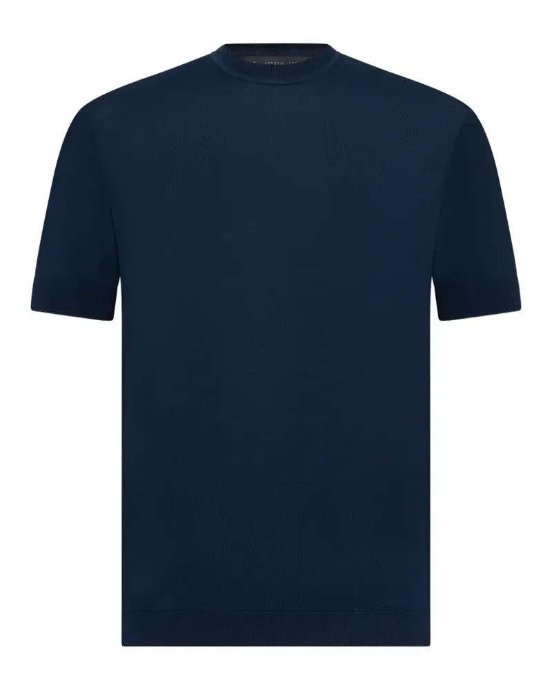Low Brand fine-knit ribbed-trim T-shirt - Blau Blau