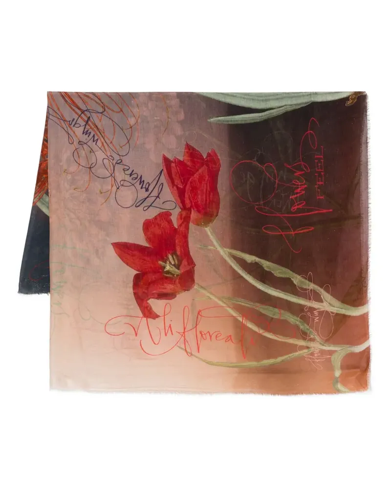 Faliero Sarti Flowers Feel Schal - Blau Blau