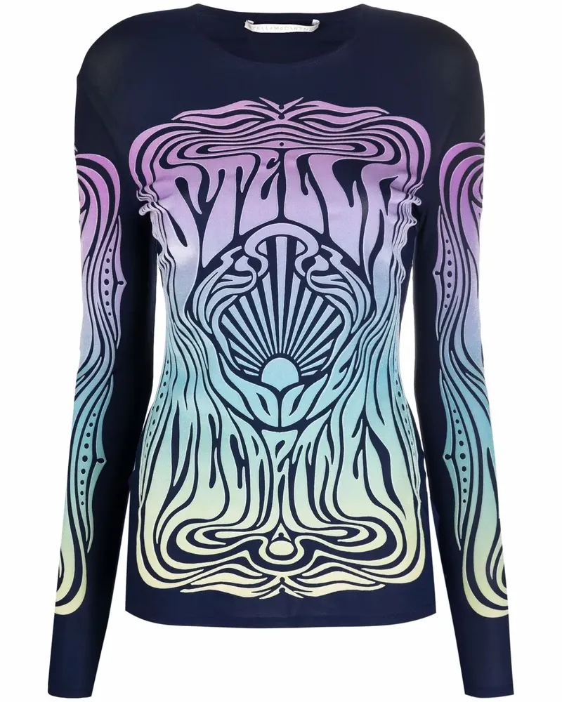 Stella McCartney Top mit Print - Blau Blau