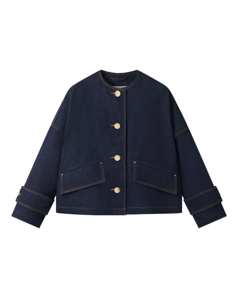 MACKINTOSH Humbie Cropped-Jacke mit Knopfleiste - Blau Blau