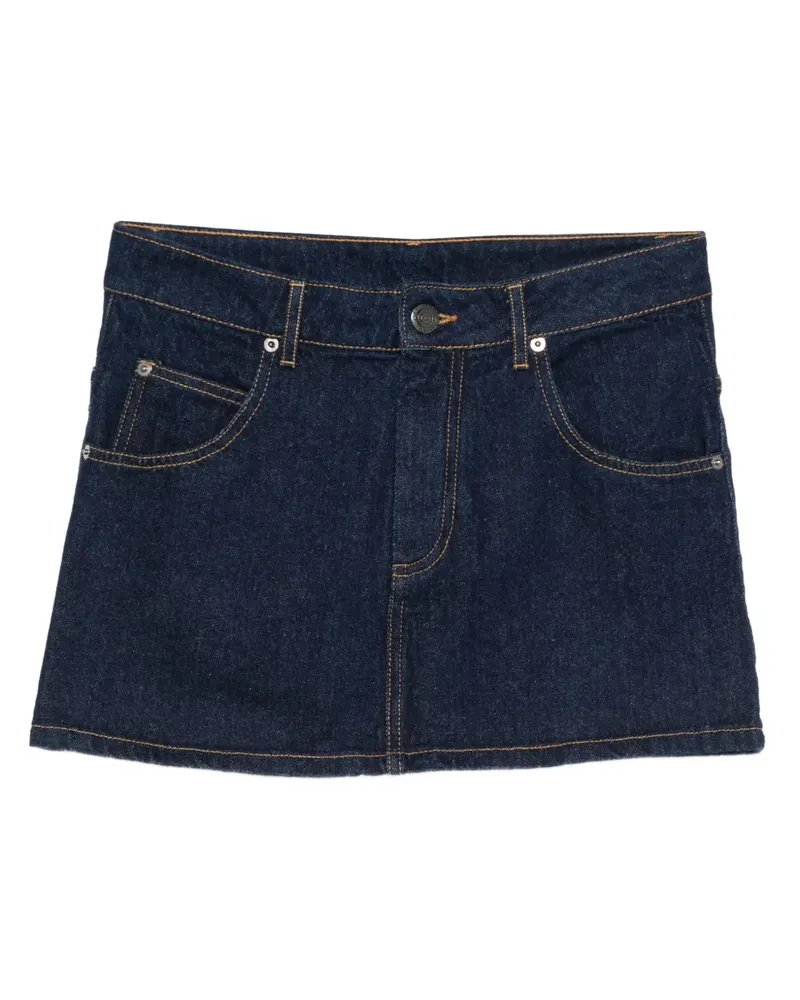 Charles Jeffrey Loverboy Jeans-Minirock mit gestrickter Tasche - Blau Blau