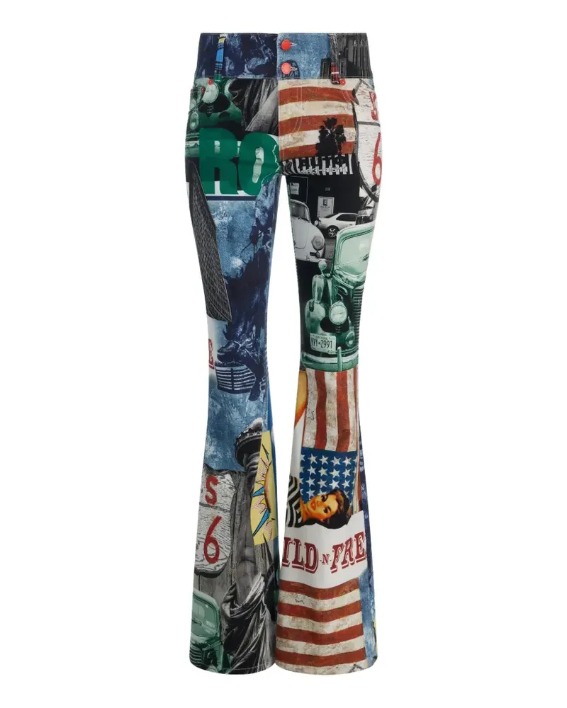 Alice + Olivia Kai graphic-print jeans - Blau Blau