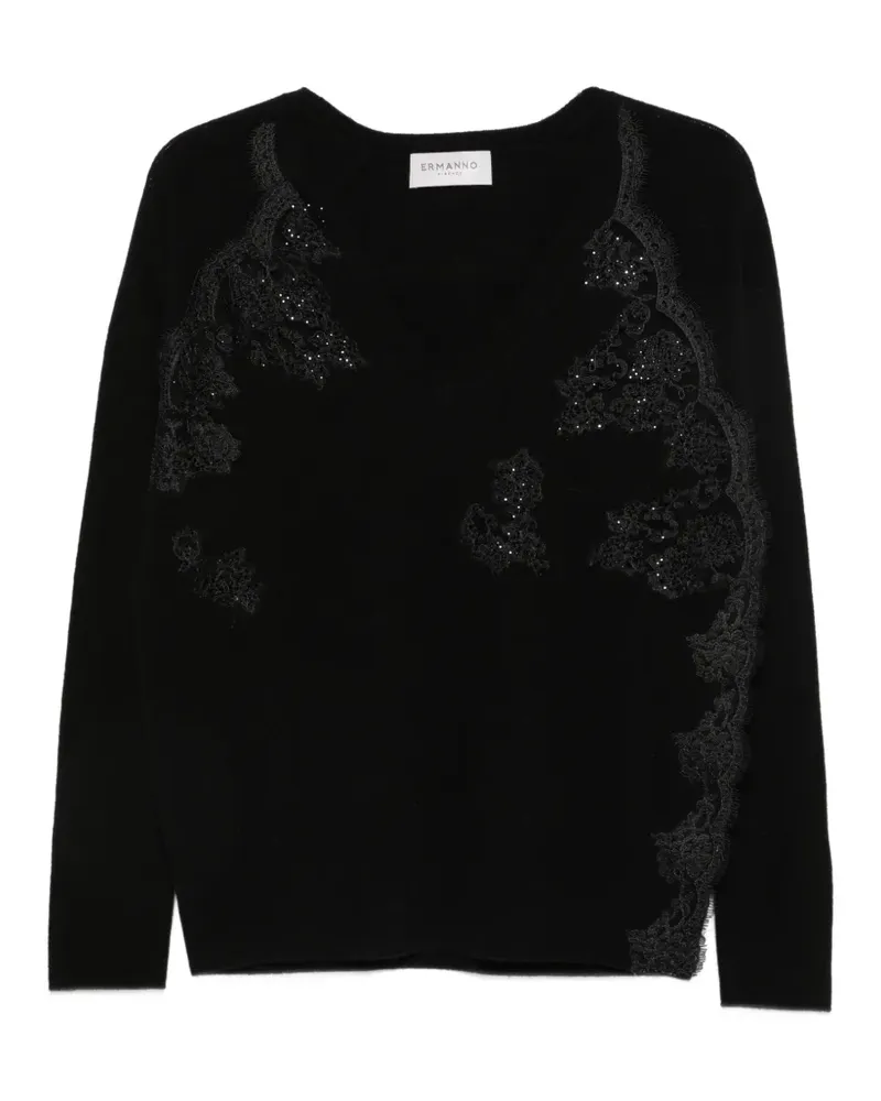 Ermanno Scervino Pullover mit V-Ausschnitt - Schwarz Schwarz