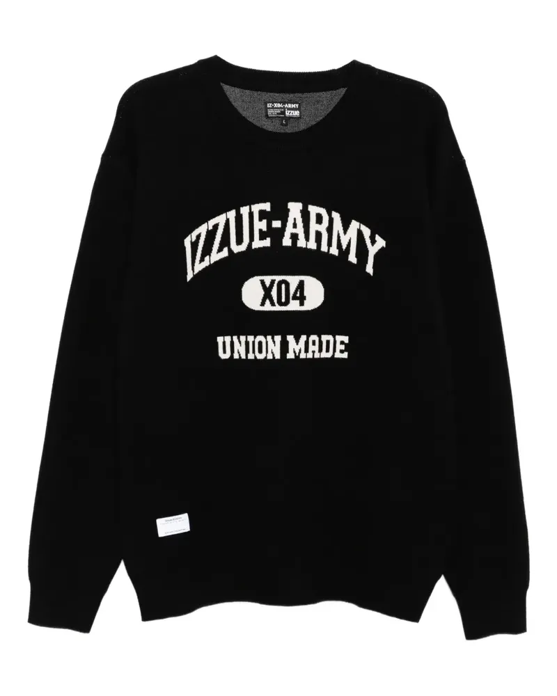 Izzue Pullover mit Logo-Print - Schwarz Schwarz