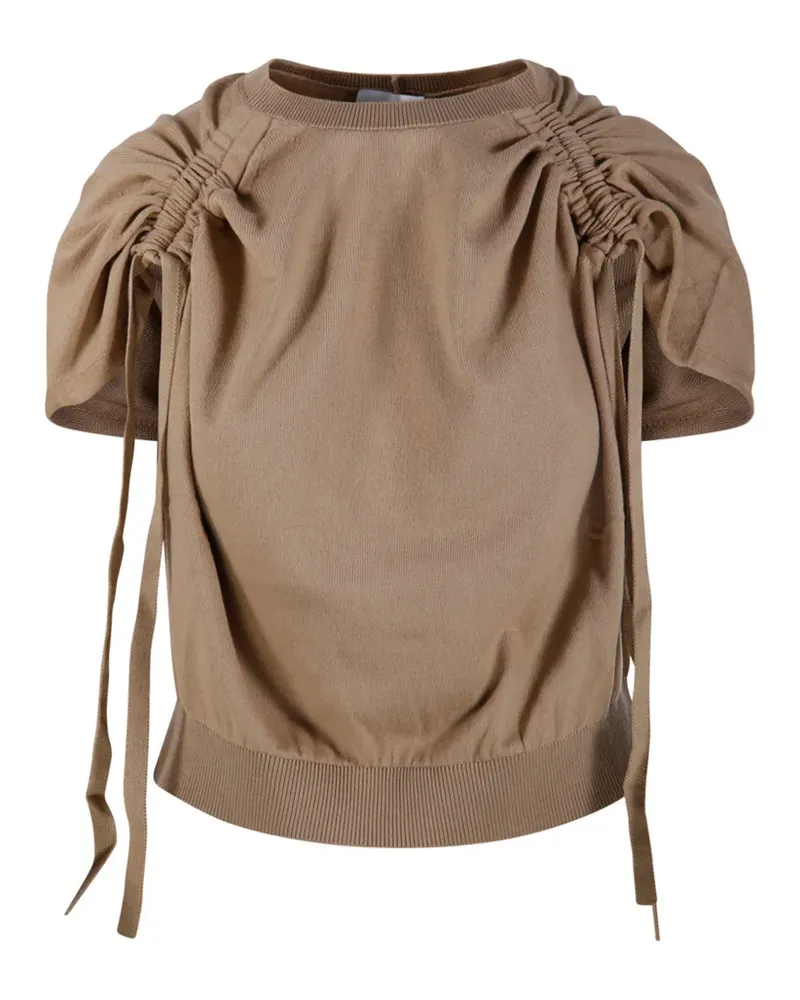 NUDE gathered-detail T-shirt Nude