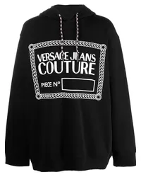 Versace Jeans Hoodie mit Logo-Print Schwarz