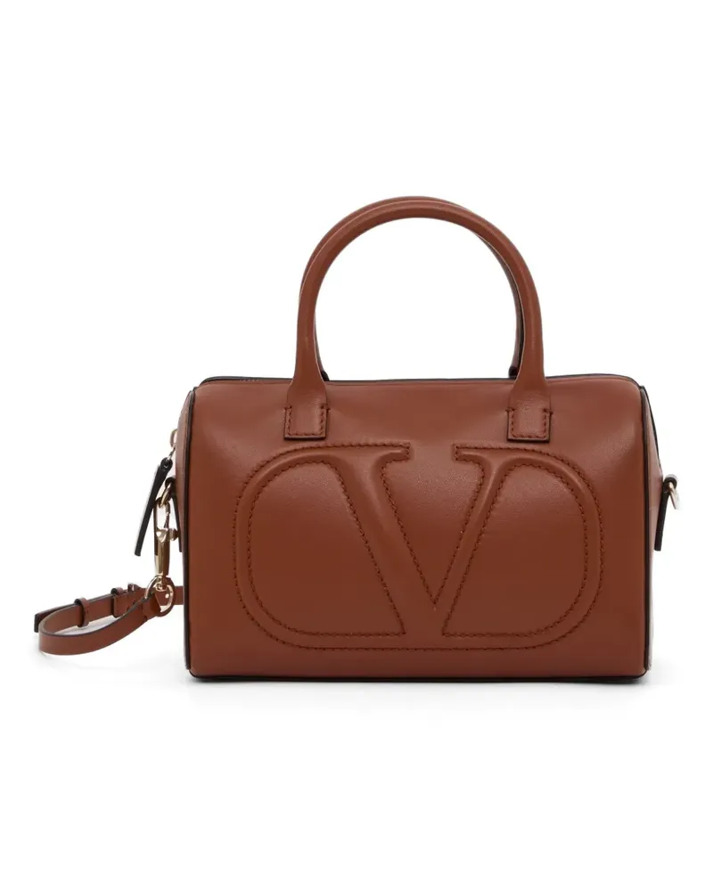 Valentino Garavani VLogo Walk Handtasche aus Kalbsleder - Braun Braun