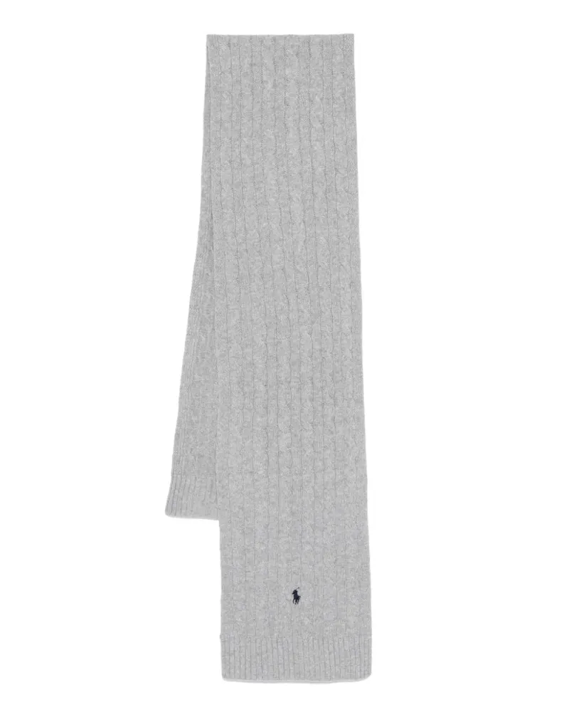 Ralph Lauren Schal mit Zopfmuster Grau